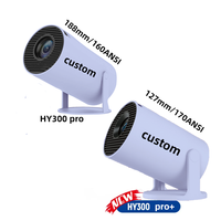 Projecteur portable HY300PRO+ LCD Android 14 avec puce Allwinner, 300 lumens, pour cinéma maison intérieur, vente en gros OEM