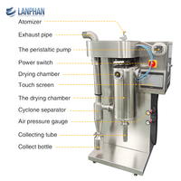 Laboratorium Mini RVS Kamer Spraydroger 2L/H Tweevloeistofmondstuk Uniforme Poedermaat voor Fruitvoedsel (Melk, Koffie) Poeder