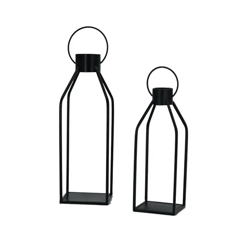 Tanggula Minimalist Kerzenhalter schwarz Eisen nach Hause Kerzenhalter Tisch dekoration Outdoor Garten Wind lampe Dekoration