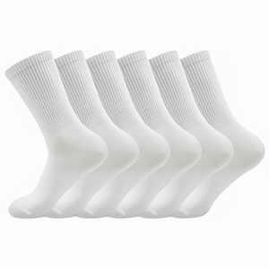 2025 blanc chaussettes athlétiques Sport course mollet chaussettes Performance rembourré respirant équipage décontracté tricoté chaussettes athlétiques - Product Image 1