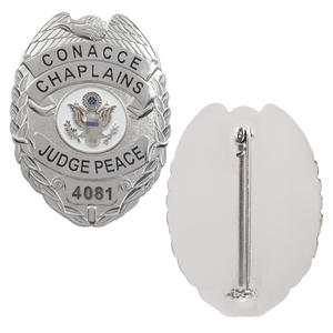 Produttore Custom a forma di stella guardia di sicurezza in metallo inox scudo di spalla cupole bracciale patch distintivi per l'uniforme - Product Image 4