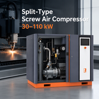 Compresseur d'air industriel à vis 37 kW 8 bars, contrôle intelligent PLC HMI, économie d'énergie, refroidissement par air pour centre d'usinage CNC