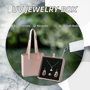 Caja de Joyería Reciclable de Tres Piezas con Estampado y Protección UV para Anillos, Aretes, Collares y Colgantes, Caja de Regalo - Product Image 2