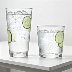 Vasos <span class=keywords><strong>de</strong></span> Vidrio Transparentes Reutilizables <span class=keywords><strong>de</strong></span> 400 ml, Diseño Cónico Recto, para Uso Diario, Vasos Personalizados para Cerveza y Jugo, <span class=keywords><strong>Precio</strong></span> Bajo - Product Image 1