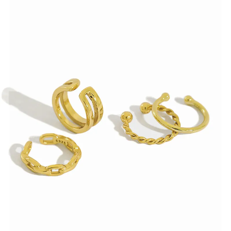 wholesale earrings mixed ear cuff clip sterling silver gold plated ear cuff earrings 925 minimalist