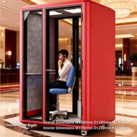Cabine insonorisée mobile moderne pour deux personnes, cabine téléphonique et de travail portable, idéale pour les bureaux et les studios d'enregistrement
