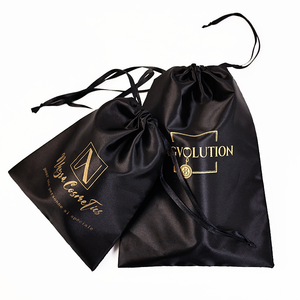Tùy Chỉnh Satin Pouch Túi Cho Tóc Quần Áo Giày Đồ Trang Sức Mỹ Phẩm Quà Tặng Lụa Satin Dây Kéo Túi Bao Bì Tóc Giả Lưu Trữ Túi - Product Image 1
