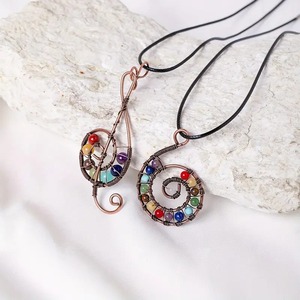 Collar de Chakra con Cuentas de Cristal de Siete Chakras, Notas Musicales, Arcoíris, Colorido, Energía de Yoga, Piedras Irregulares, para Mujeres y Hombres - Product Image 5