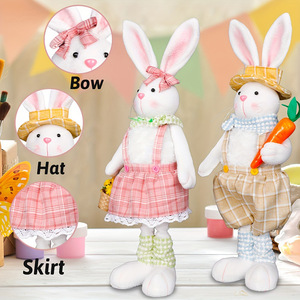 Easter Bunny Plush Decoration Standing Rabbit Doll Spring Holiday Home Table Festival Display Wholesale Party Supplies - Product Image 2