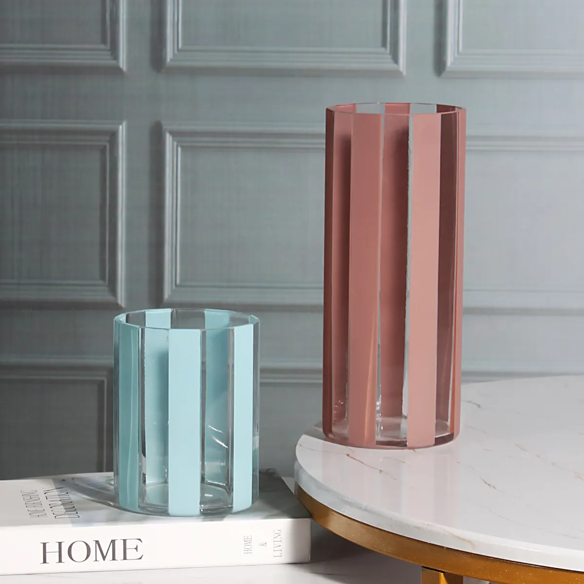 Vaso de vidro transparente cristal da flor do cilindro do fornecedor da fábrica vaso para decoração da casa