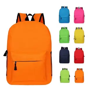 Sacs à dos Oxford colorés à Logo personnalisé pour filles et garçons, sacoches d'école solides et vierges pour enfants