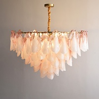 Lustre en verre de Murano Floral fait à la main pendentif pétale pour salle de restaurant et salle à manger hôtel lumières décoratives d'intérieur