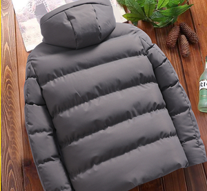 Giacca da Uomo Casual Imbottita in Cotone 2024, Taglie Forti, Corta con Cappuccio, in Tessuto a Maglia, Elegante XL, Giacca Invernale Popolare, Novità - Product Image 4