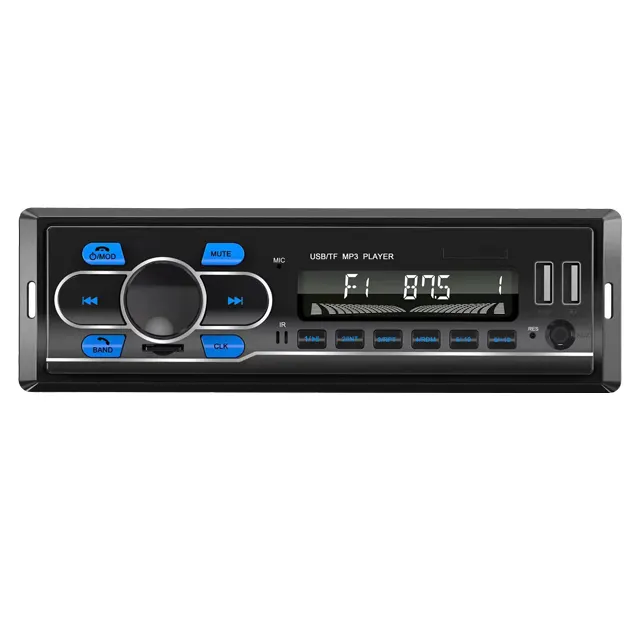 Car MP3 Player with fixed panel, LED screen, Dual USB phone charging car radio FM/AUX -IN /MP3/WMA/APE/FLAC/ 5.0 Bluetooth