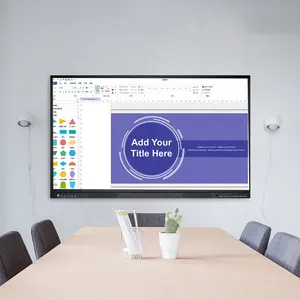 Tela plano interativo 75 100inch escola escritório todo em uma placa inteligente Multi-Touch 4K Whiteboard eletrônico do sistema duplo