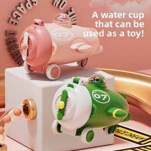 Gourde portable pour enfants en plastique Tritan, type paille, résistante aux hautes températures, double paroi, motif dessin animé - Product Image 1