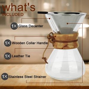 1 3 Cup Wood Neck 6 Taz Square Filtro Slow Coffee Avec Plug <span class=keywords><strong>De</strong></span> Vidrio Para Hombre Ottomatic Maker Suokang - Product Image 5