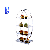 Supports de présentation alimentaire OKEY pour service traiteur, stand de thé de l'après-midi, présentoirs à 3 niveaux en acier inoxydable, ensemble de présentation pour table de desserts