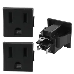 2pcs 3pin שקע שקע מחבר עגול לנו סוג תקע תעשייתי לוח שקע כוח שקע 15a 250v univ