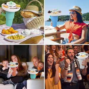 Plateau à collation en silicone réutilisable, adapté aux gobelets Stanley de 40 oz, organisateur de vaisselle pour des collations pratiques - Product Image 3