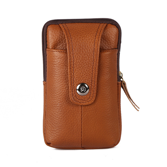 New Men Phone Holster Universal PU Leather Waist Bag Belt Clip Pouch Carring Waist Wallet Pouch Mobile Phone Case Bag