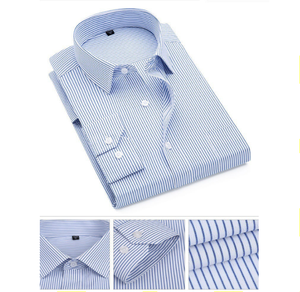 Camicia da uomo M-3XL di mezza età e per anziani in cotone camicia a maniche lunghe Non stirante camicia Casual con tasche larghe - Product Image 3