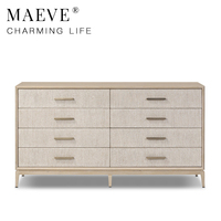 Commode de luxe moderne en bois, table de designer à 8 tiroirs pour la maison, l'hôtel, les ensembles de chambre parentale, mobilier de luxe
