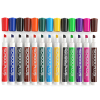 Marqueurs effaçables à sec pour tableau blanc à pointe fine et à pointe biseautée, 12 stylos pour tableau blanc en plastique assortis, emballage standard