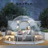 Dôme transparent pour restaurant, structure gonflable personnalisée pour repas en plein air