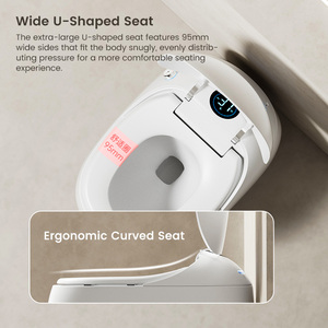 WC intelligent monobloc en porcelaine, le plus populaire, à fixation au sol, avec chasse d'eau automatique et télécommande - Product Image 3