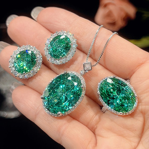 2025 high-end Jewelry Simulation Bird's Nest Chopala Green Jewelry Fashion Light Luxury Set 15*20-13*18 - Product Image 1