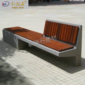 Nuevo Banco de Cemento GRC Magic Stone, Asiento de Madera Personalizado para Exteriores, Silla de Descanso Pública, Estilo Urbano Minimalista - Product Image 1