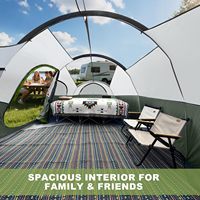 Tente spacieuse personnalisable pour 8 personnes, tente de camping imperméable de 3000 mm avec de grands fenêtres, conception à double couche pour le camping en famille