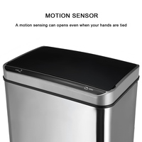 Cubo de Basura Automático de 30L - 80L, Cubo de Basura Inteligente de Acero Inoxidable con Sensor, Cubo de Basura para Cocina