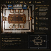 Ensemble de table à manger ovale en marqueterie de bois de luxe classique français, 8 places, bois massif sculpté doré pour salle à manger de villa