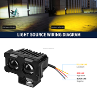Mini phare LED pour ATV, UTV, tout-terrain, 4x4, projecteur jaune, 3 pouces, lampe de poche pour voiture, vélo électrique, lampe auxiliaire pour moto, phare de travail LED
