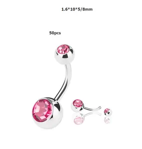 Mian Product Stainless Steel Fashion Piercing Jewelry Navel Ring Belly Button RingとZircon