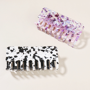 CSFZ0599 color personalizado nuevo diseño gran acetato garra de tiburón Clip mano de obra fina rectángulo geometría cuadrado niñas joyería - Product Image 6