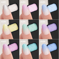 Abrltino 9 Warna Macaron Solid Patting Gel Creamy Blush Gradient Soak UV Nail Art Non-Toxic Bersertifikat HALAL OEM Private Label