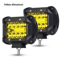 Barre lumineuse de travail à LED pour voiture 4 pouces 60W Barre lumineuse à LED pour phares antibrouillard Offroad Blanc Jaune Flash stroboscopique pour voiture camion