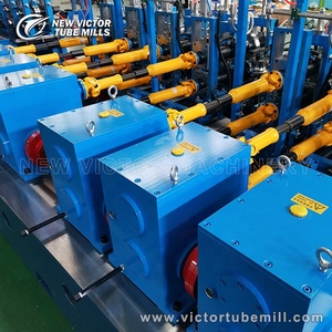 Gilingan tabung baja hitam persegi panjang mesin pembuat pipa ERW persegi panjang jalur produksi baja karbon dengan komponen inti Motor - Product Image 2