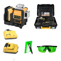 Laser 4D a 12 Linee Rotante a 360° per Esterni/Interni, Raggio Verde Autolivellante, Precisione 2.5mm, Controllo Remoto, Laser Orizzontale e Verticale