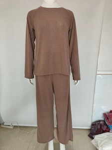 Da donna autunno inverno da donna maglione lavorato a <span class=keywords><strong>maglia</strong></span> da donna elegante a <span class=keywords><strong>maglia</strong></span> a manica lunga <span class=keywords><strong>in</strong></span> tinta unita maglione + pantaloni Set di abiti Casual - Product Image 5