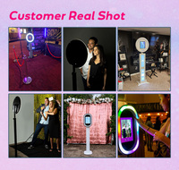 Photomaton portable DSLR New iPad Deluxe Duo avec écran LCD, support et imprimante, ovale, facile à assembler, 15,6 pouces, 10,2 pouces