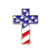Croix nouvellement patriotique fièrement épinglette aigle émail badge unisexe agitant USA drapeau broche