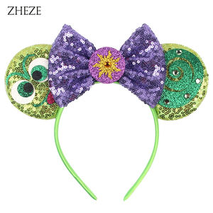 Accesorios para el Cabello de <span class=keywords><strong>Rapunzel</strong></span> de Cosplay, con Flores de Diamantes de Imitación, Lazo Brillante y Orejas de Ratón, Diadema para Niñas - Product Image 5