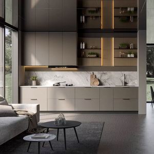 ตู้ครัวไม้เนื้อแข็ง Moden ชุดตู้ครัวกว่างโจวตู้ครัวทันสมัยหรูหรา - Product Image 6