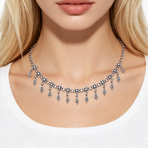 Collar de aleación minimalista con borla y cadena de bambú, estilo antiguo kazajo, accesorio étnico, regalo de <span class=keywords><strong>Kashgar</strong></span>, con diseño de retrato - Product Image 1