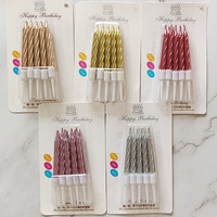 Homesun Großhandel 10 Stück Farbige Happy Birthday Kerzen mit Halter, Tortenkerzen für Geburtstag, Hochzeit, Party, Kuchendekoration