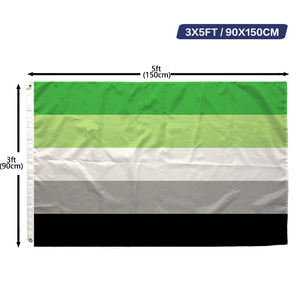 ธง LGBTQ พิรด์แฟล็ก ซีรีส์พิมพ์ลายด้านเดียว ขนาด 3x5 ฟุต 90x150 ซม. ธงความภาคภูมิใจแบบอโรแมนติก - Product Image 1
